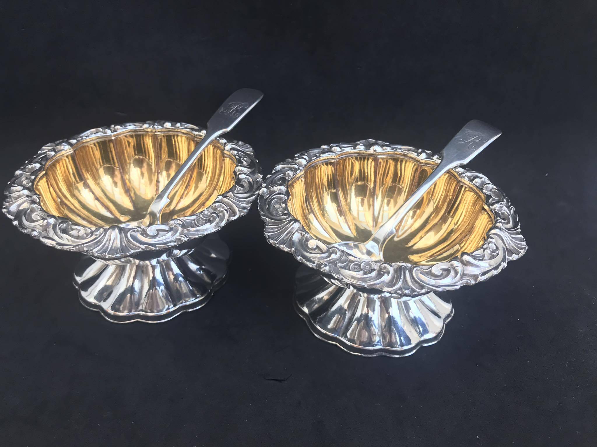 Antique English salt and pepper shakers