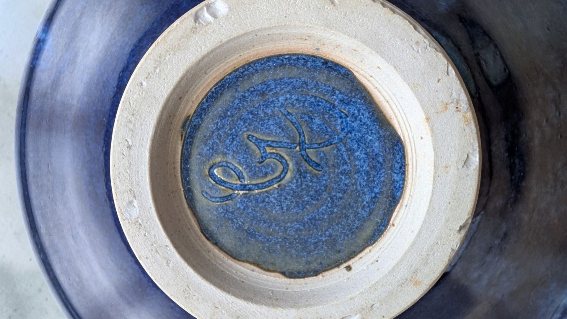 Signed glazed ceramic cup – vintage