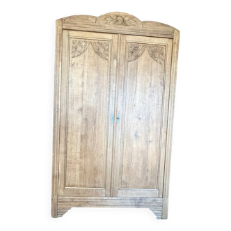 Parisian art deco wardrobe in natural wood