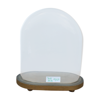 Vieille globe en verre ovale 30 cm haute