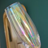 6 champagne flutes in iridescent glass