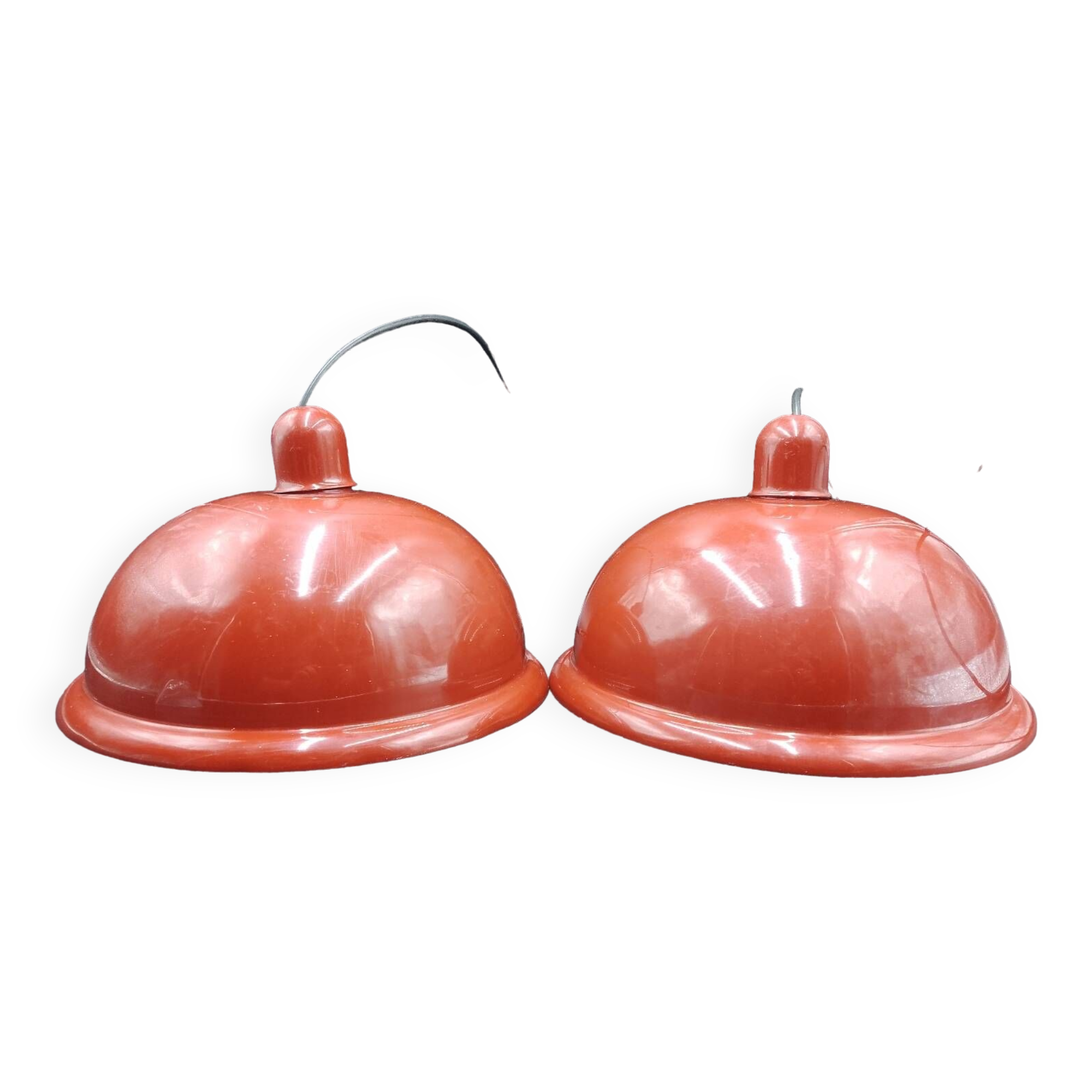 Rare x2 Lita pendant light design industrial lamp factory sheet metal 1960/70 loft