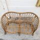 Banquette en rotin tressé vintage