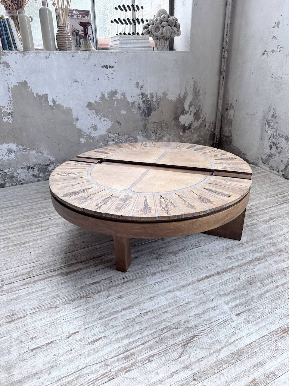 Table basse Roger Capron « grain de café »