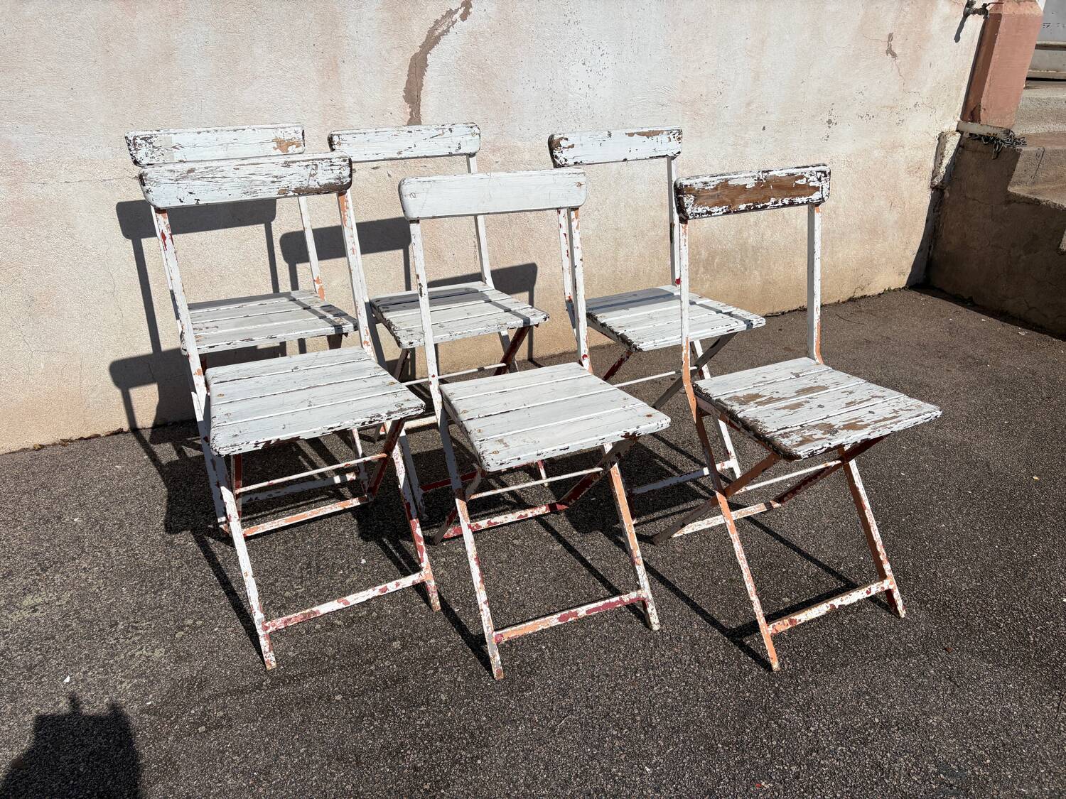 Set of 6 folding garden chairs