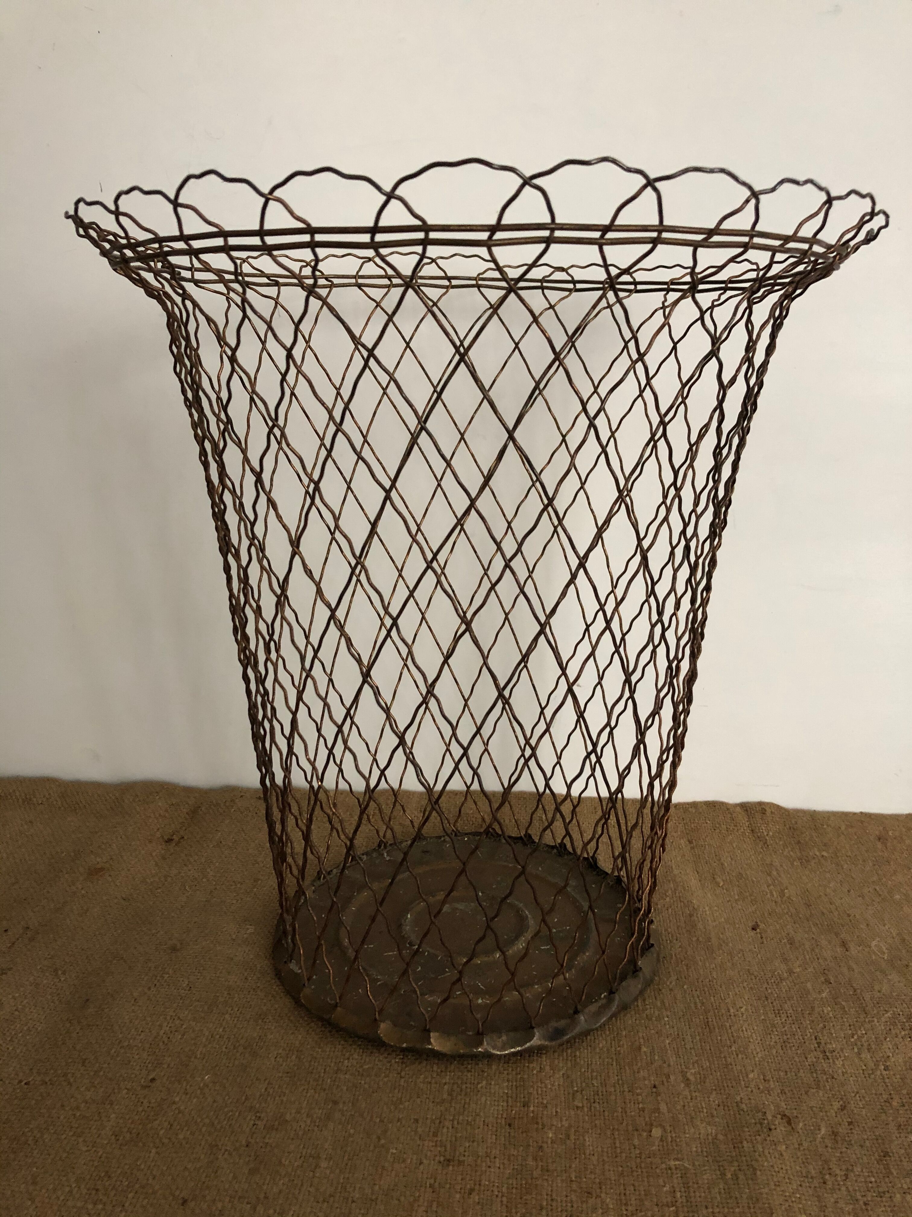 Paper basket, braided metal
