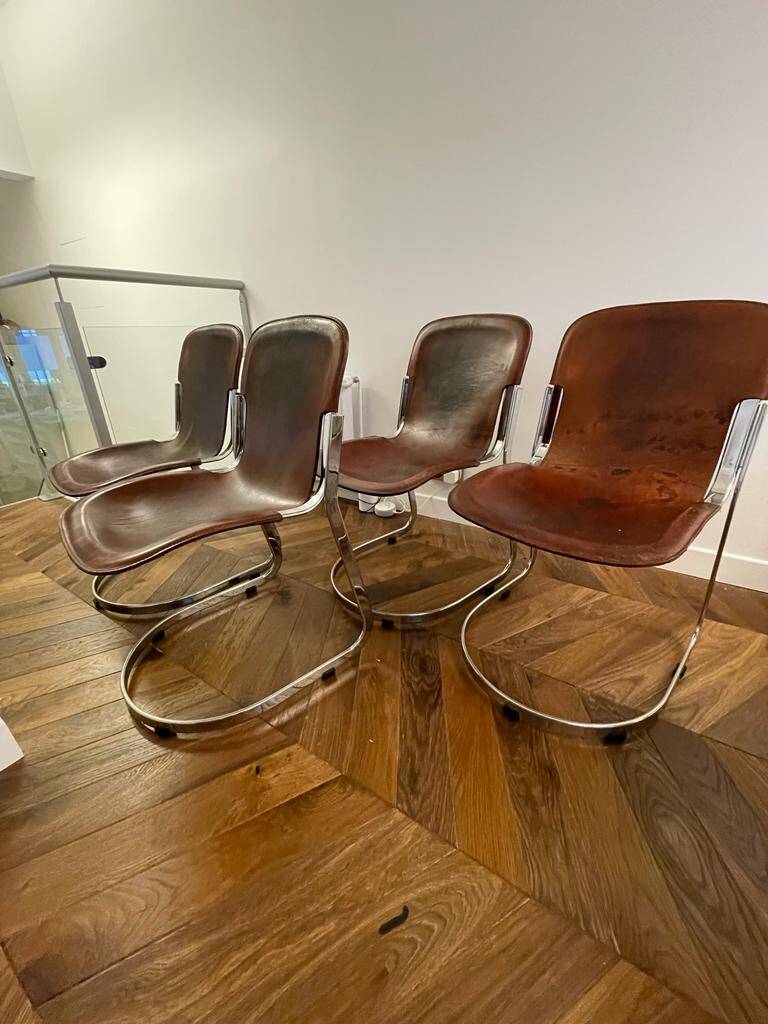 Set de 4 Chaises Design Cidue , Italie années 70