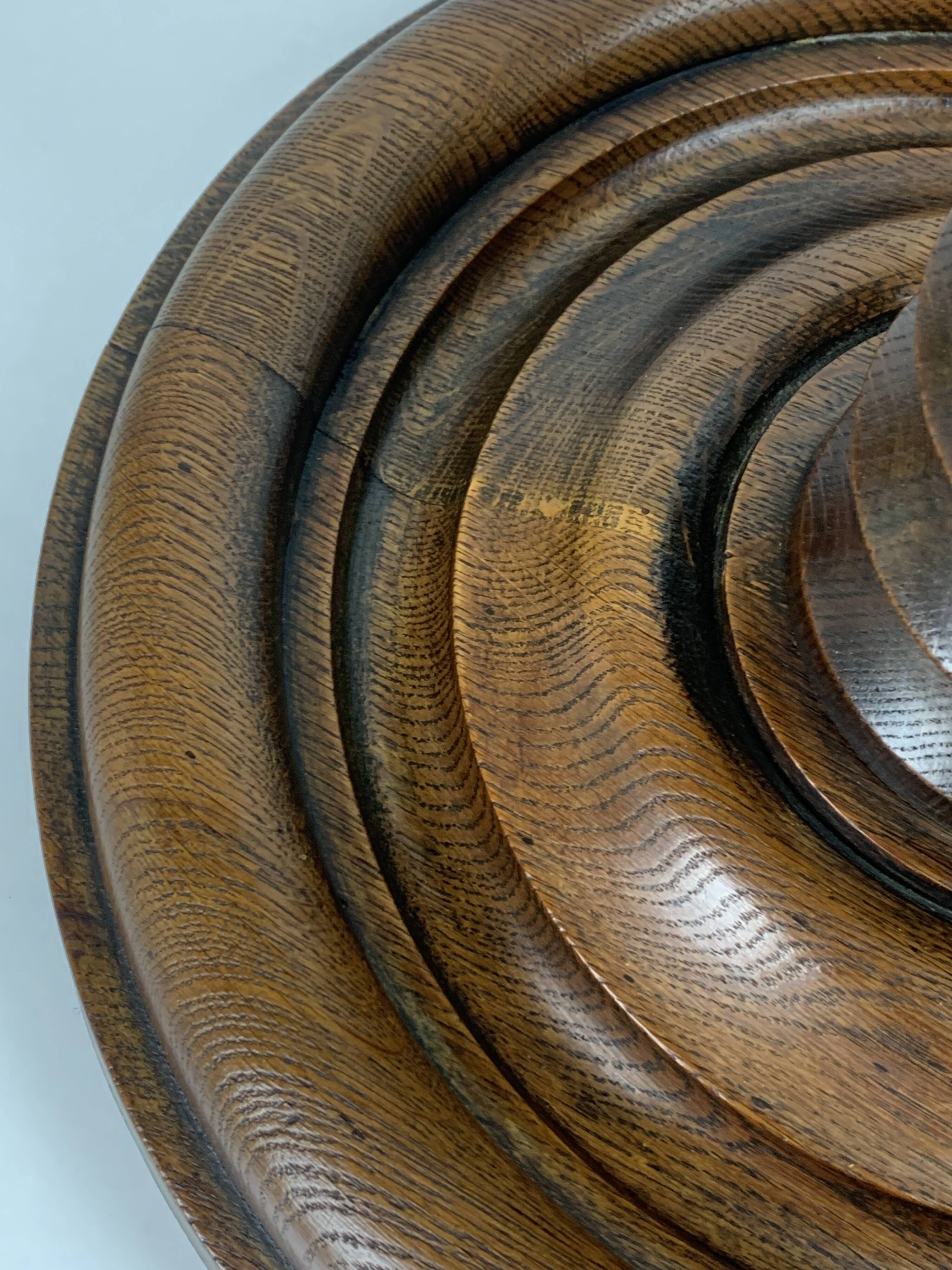 Brutalist Wood Turned Wine Press Side Table in the style of Charles Dudouyt