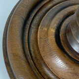 Brutalist Wood Turned Wine Press Side Table in the style of Charles Dudouyt