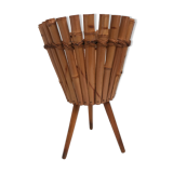 Cache pot en rotin et bambou année 60
