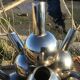 Multi-flower chrome metal vase