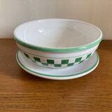 Glazed terracotta strainer and its cup