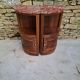 Corner bedside tables, in walnut