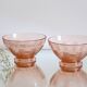 Paire de bols en verre rose