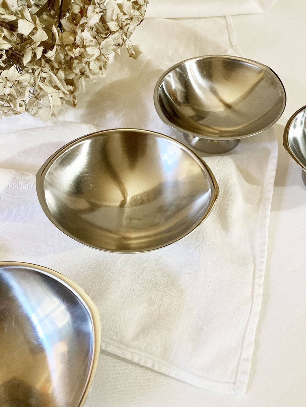 6 Guy Degrenne ice cream cups, 1970s-1980s