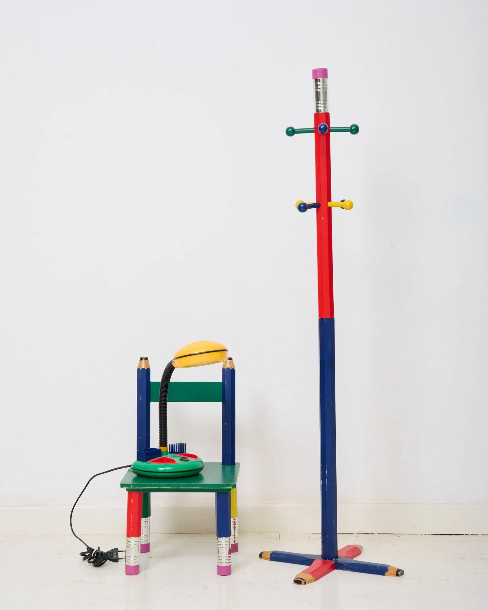 Ensemble portemanteau et chaise Pierre Sala, 1980