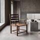 Danish Stained Oak Armchair with Cane and Spindle Back, 1940s