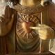 Old Sacred Heart of Jesus bust in plaster