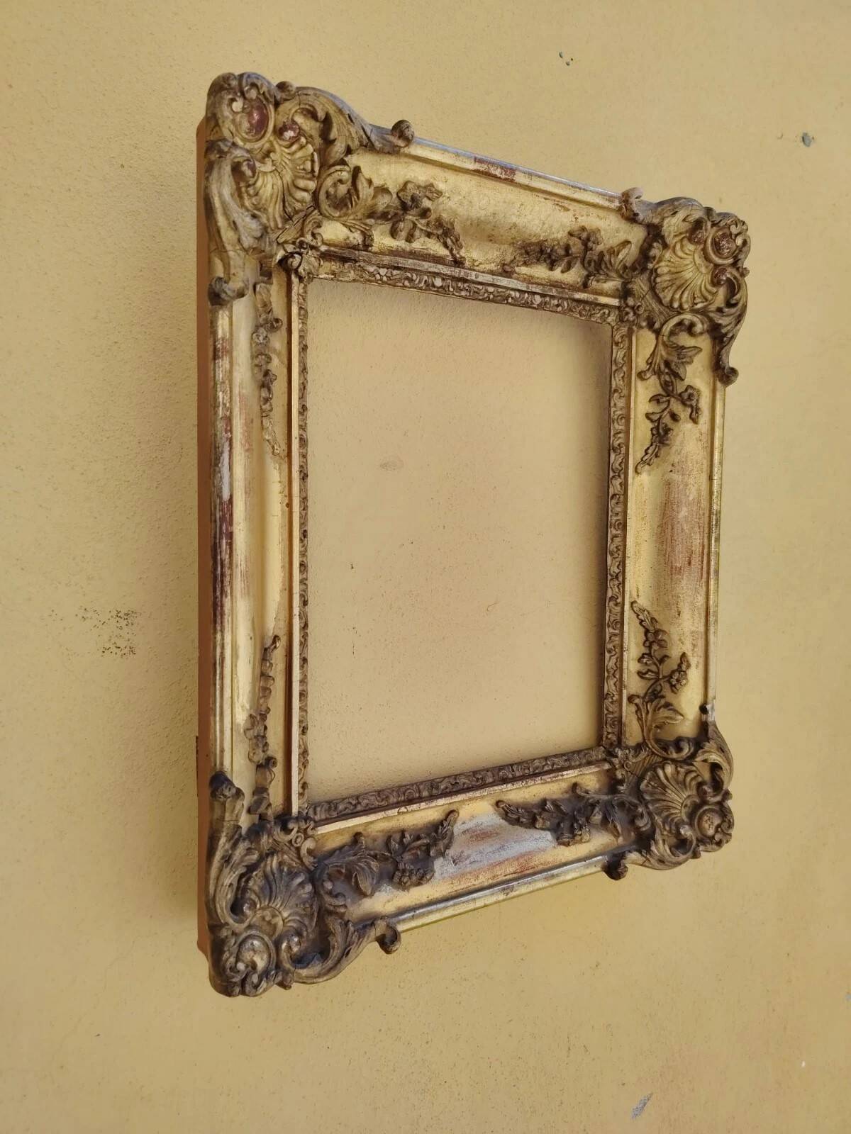 miroir Baroque Fin XIXe Siècle En Bois Et Gypse Doré