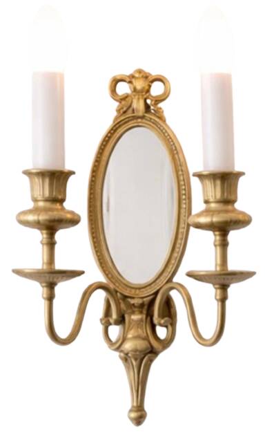 Pair of mirror wall lights in bronze - Maison Lucien Gau, Paris