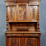 Renaissance style sideboard in solid walnut around 1850