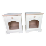 Pair of Vosges pine bedside table