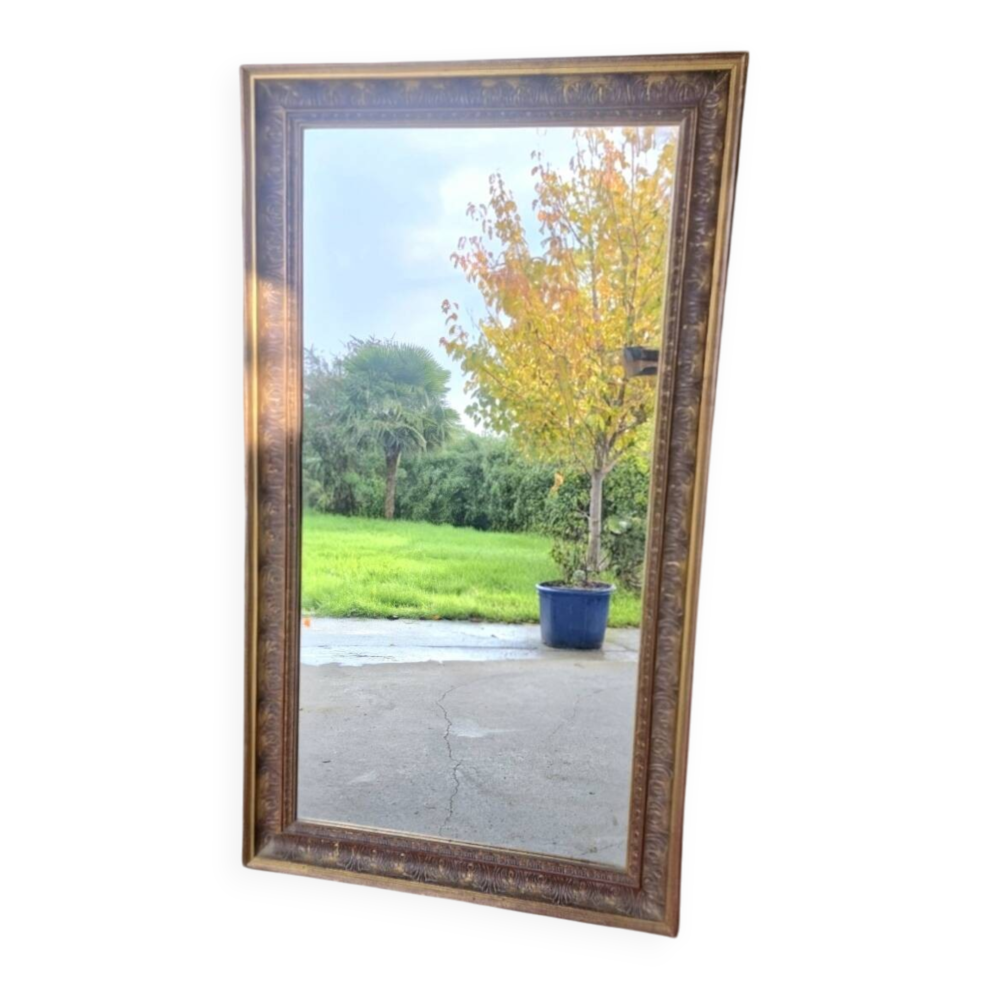 Large golden mirror
