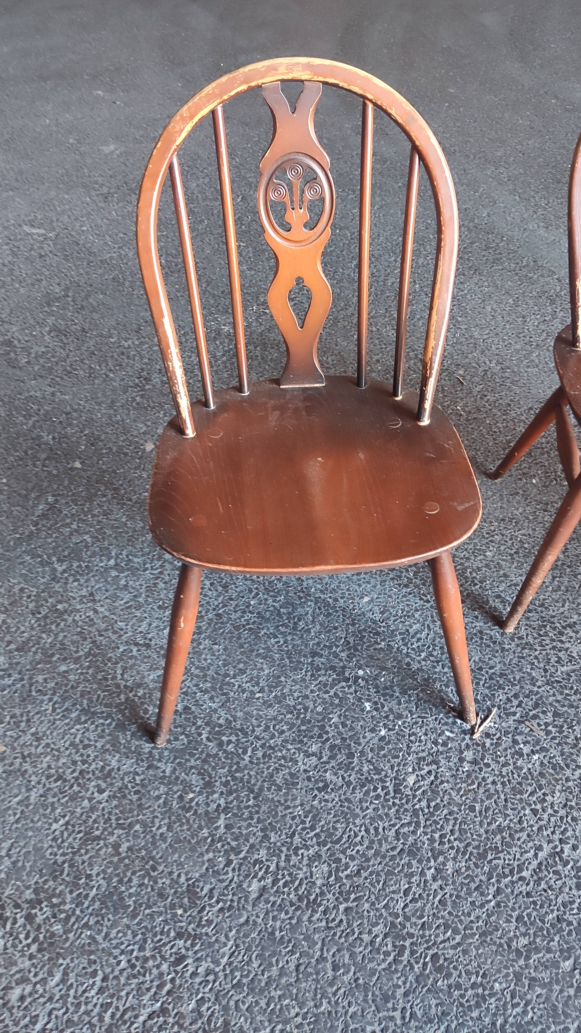 Série de 4 chaises Ercol des années 60