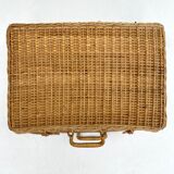 Vintage braided bamboo suitcase