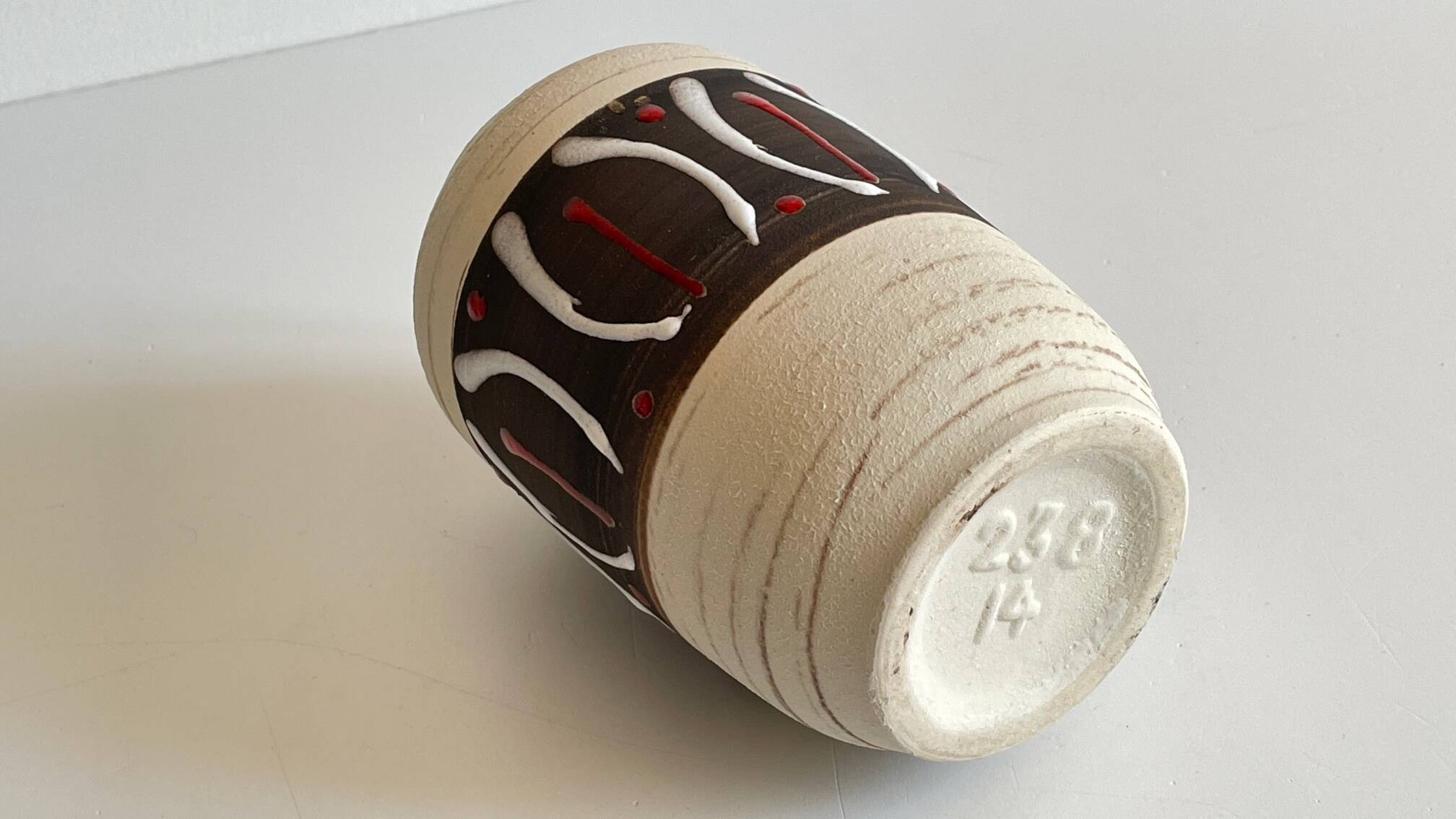 Handmade ceramic vase from the 1950s