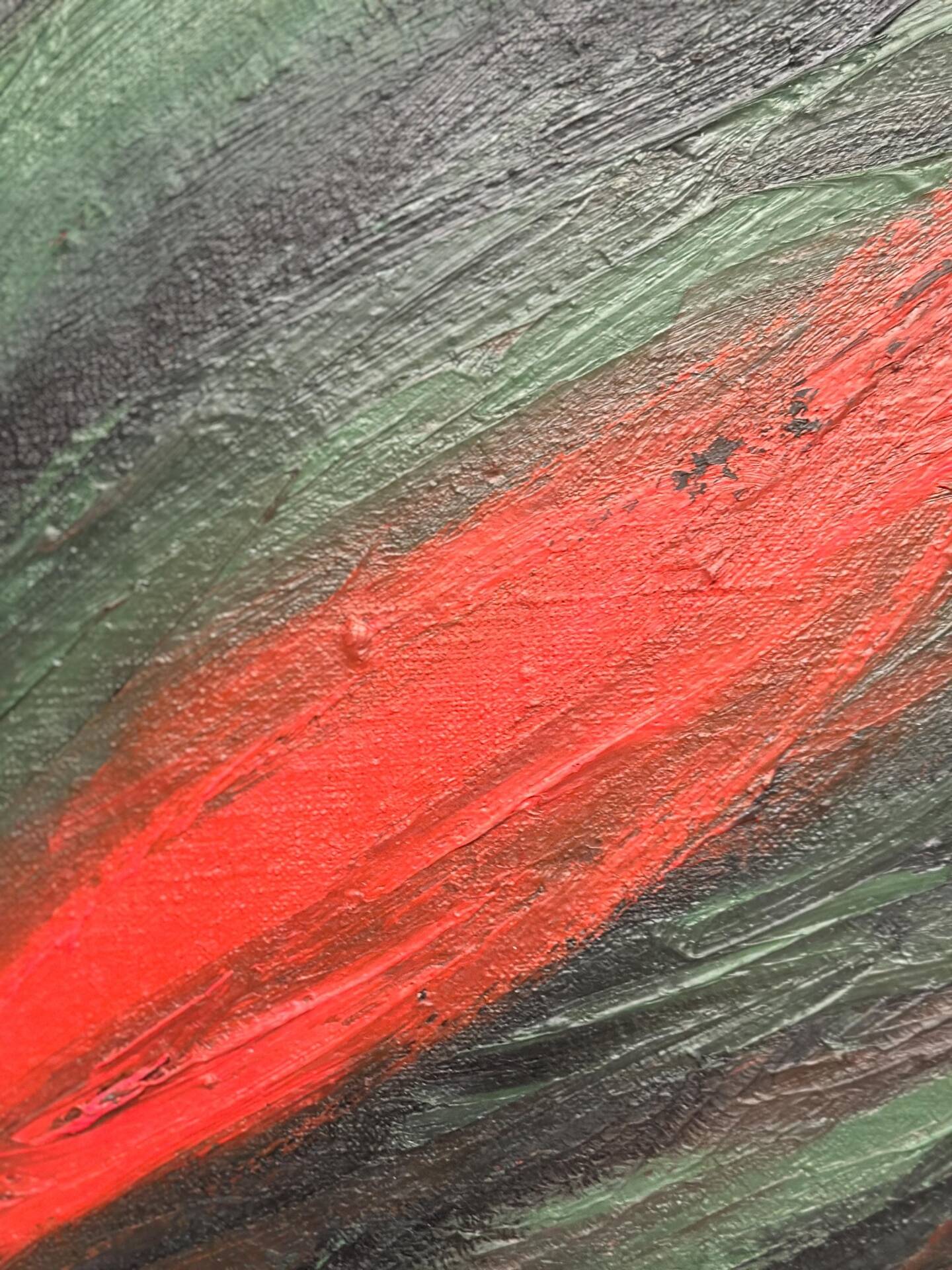 Original Swedish Oil on Canvas – Abstract Expressionist Composition – Vintage & Framed