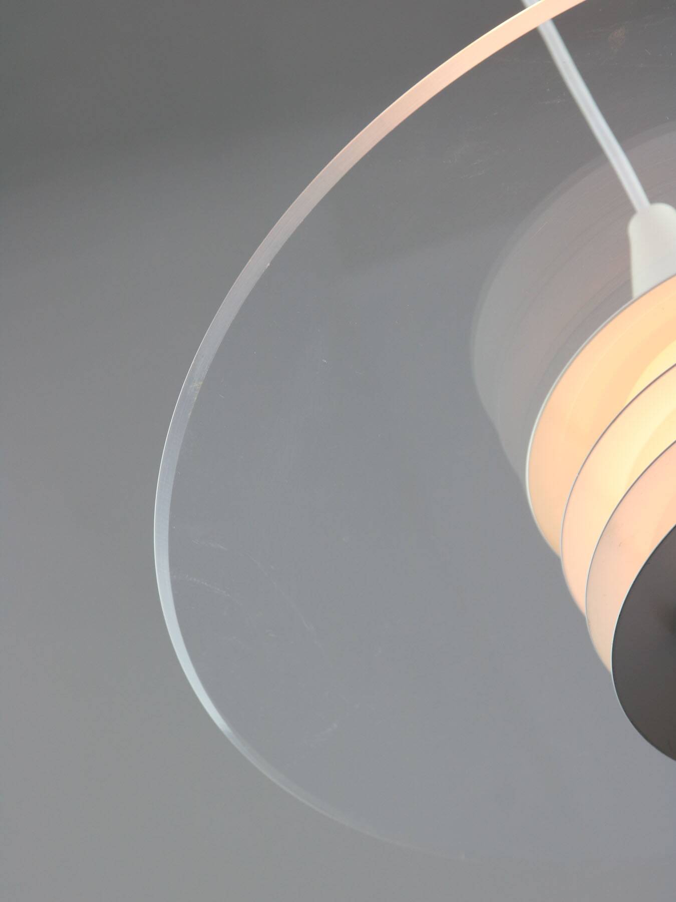 Scandinavian Duett Plexiglas and Metal Pendant Lamp from Landskrona Sweden