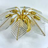 Italian Modern pair of brass ceiling lamps by Zero Quattro. 1970s