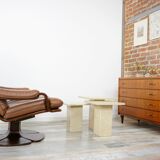 60s teak and brass chest of drawers