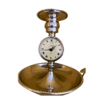 Candle holder silver pendulum alarm clock jaeger