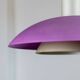 Vintage metal ceiling suspension – postmodern Memphis style from the 1980s, purple, green, silver, striped cable, Pop Art interior, retro light fixture.