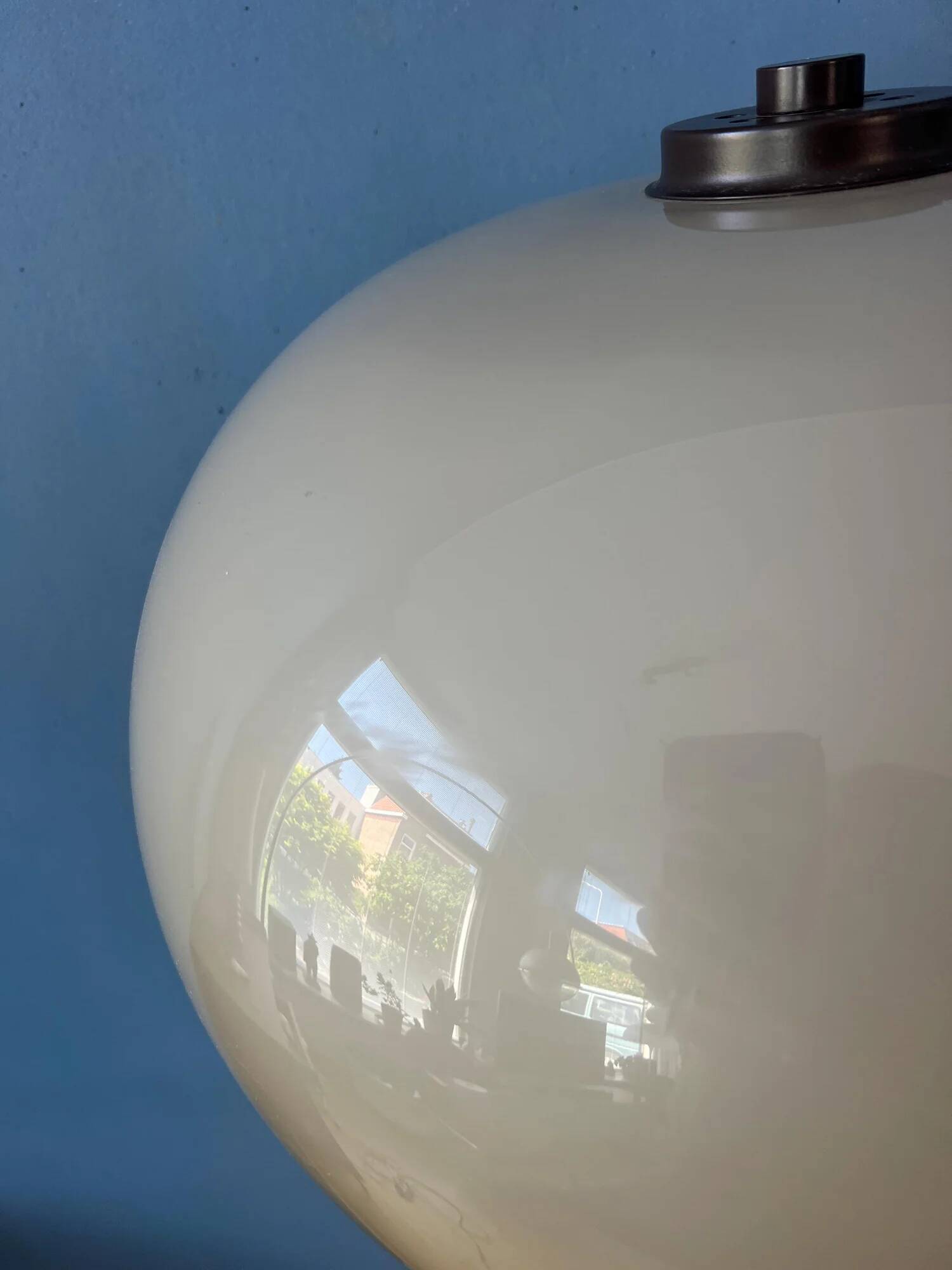 Vintage brown acrylic glass mushroom floor lamp