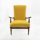 1960s High Back Yellow Bouclé Lounge Armchair Vintage Midcentury Lounge