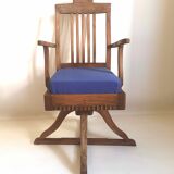Fauteuil de barbier années 30 teck massif ancien