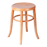 Mid-Century Stool in Sold Beech and Plywood, Czech, 1950s