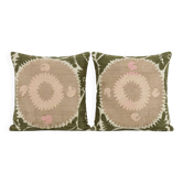 Set of 2 vintage embroidered cushion covers 61x64 cm