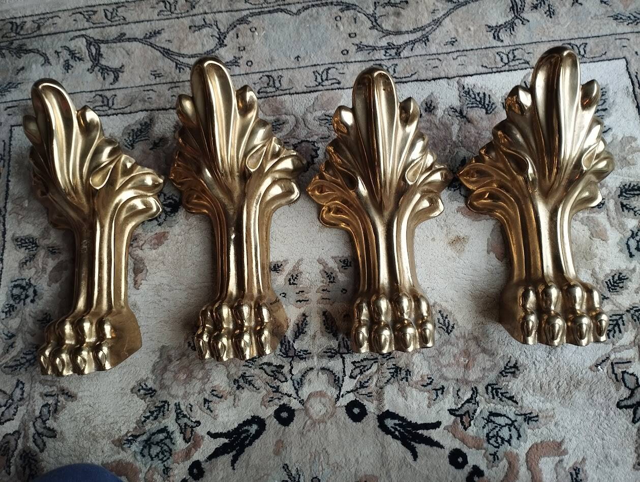 Set of 4 solid bronze furniture legs – new