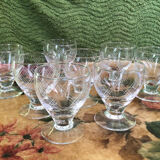 Set of 17 antique engraved glasses