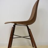 Set of 4 chairs in ABS, wood and metal