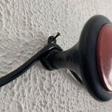 Vintage 1960 red and black coat rack with 3 wall hooks - 45 x 7 cm