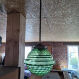 Art Deco pendant light with a blown glass globe from the 1930s
