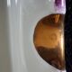 Sublime Pocket Bowl in Limoges Porcelain, Hand-Painted Iris & Gold Leaf