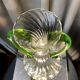 Large soliflore vase with transparent and green handles