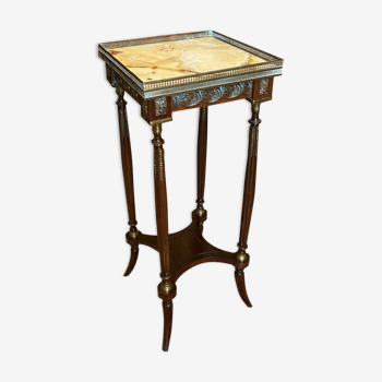 Mahogany pedestal table marble top mid-nineteenth Napoleon III