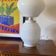 Space Age white glass table lamp, Faver Italy 1970s